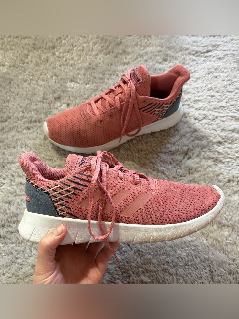Adidas Sneakers Women Size 7 Asweerun Running Shoes Salmon Pink Trainer EE8502